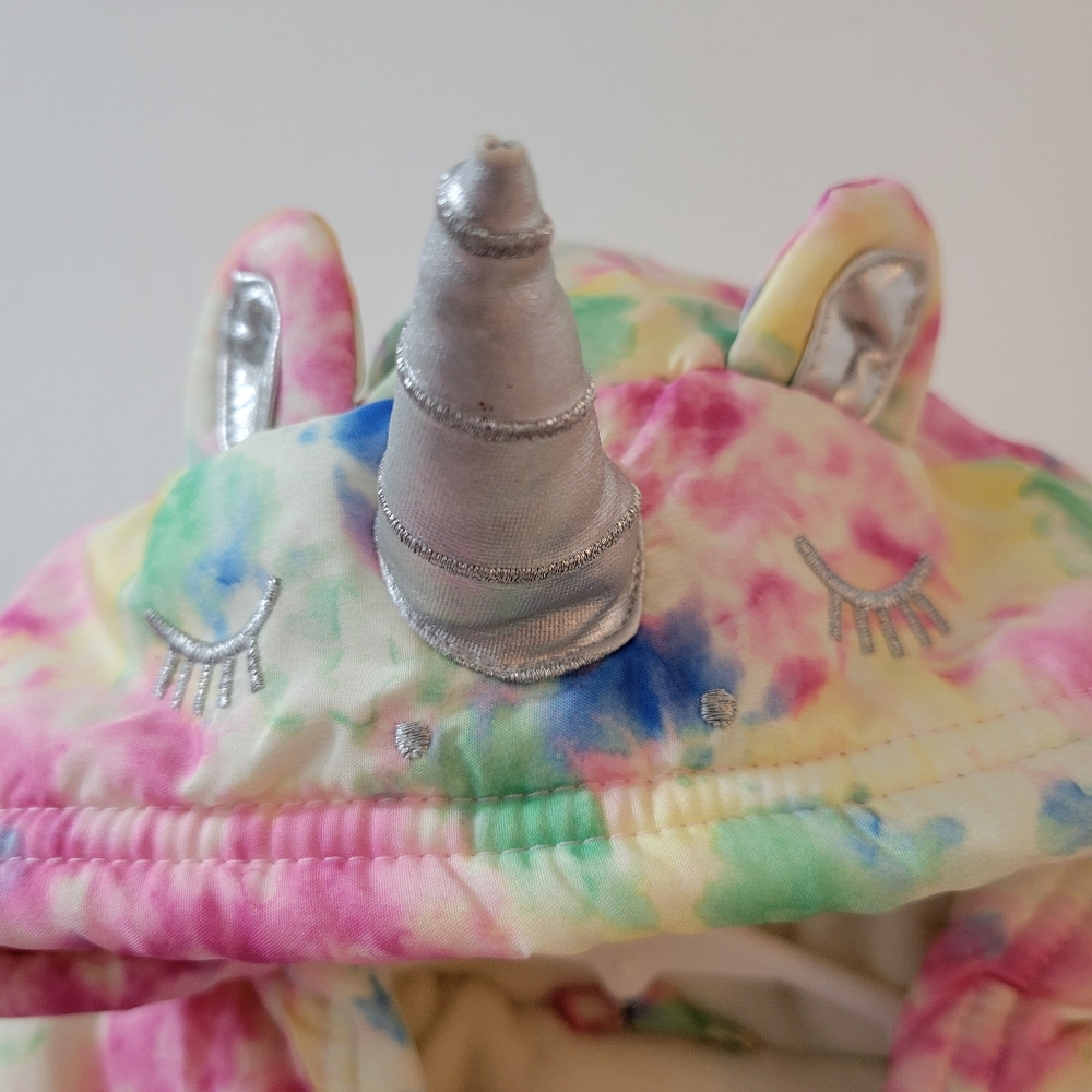 6-9 month Wippette snowsuit unicorn rainbow colorful baby infant mittens footies - Picture 2 of 11